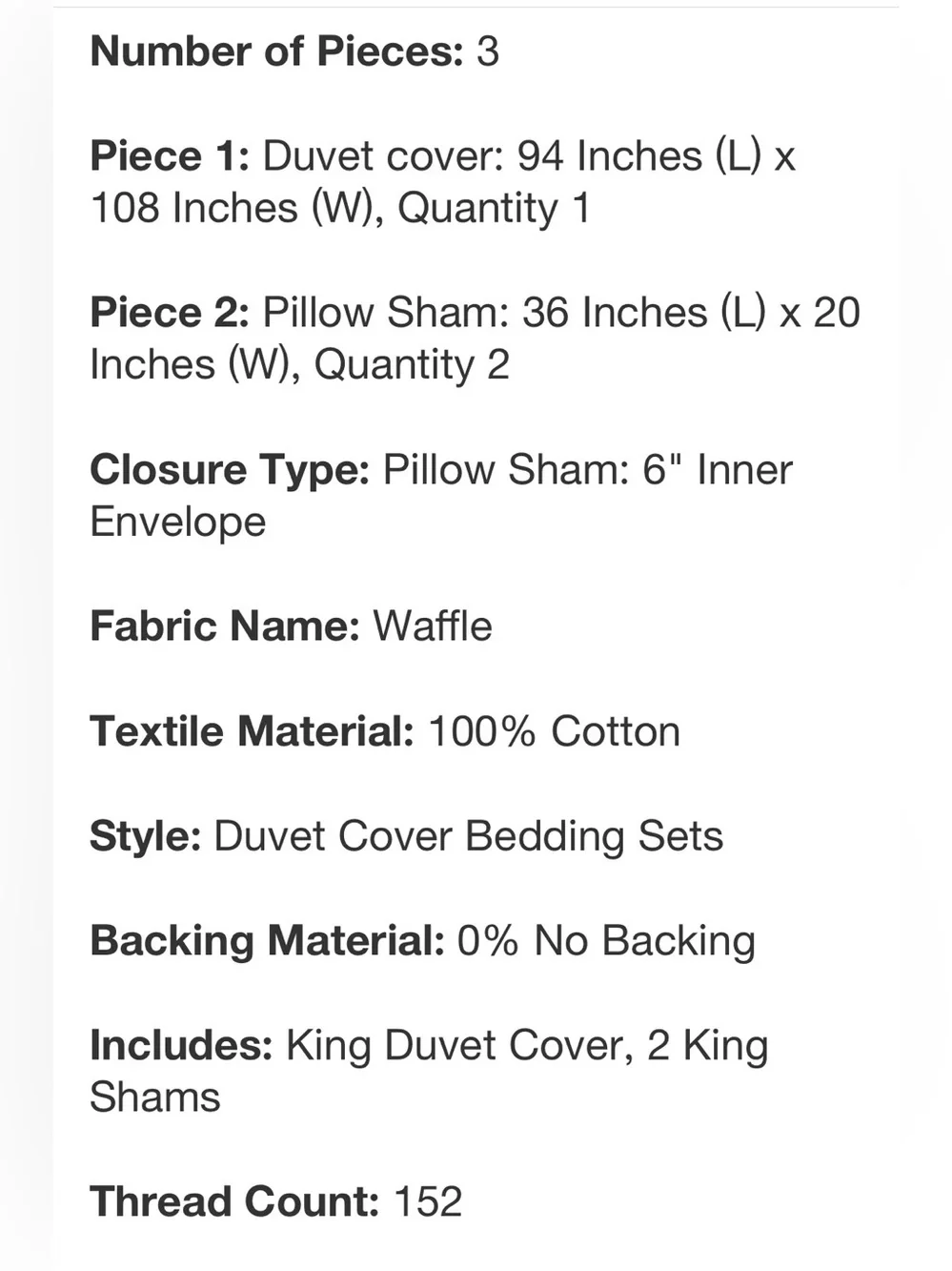 Threshold Washed Waffle Weave Duvet & Sham Set King Size 3 Piece Set